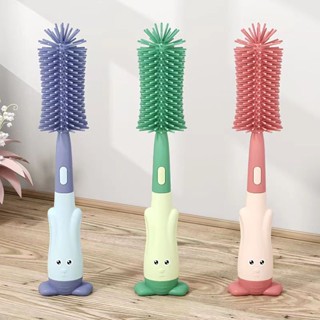 Silicone bottle brush baby pacifier brush straw brush bottle brush multifunctional bottle brush three-piece set