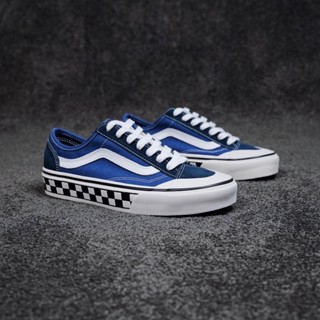 Vans Style 36 Cecon SF รองเท้าผ้าใบลําลอง ข้อสั้น สีฟ้า ลายหมากรุก