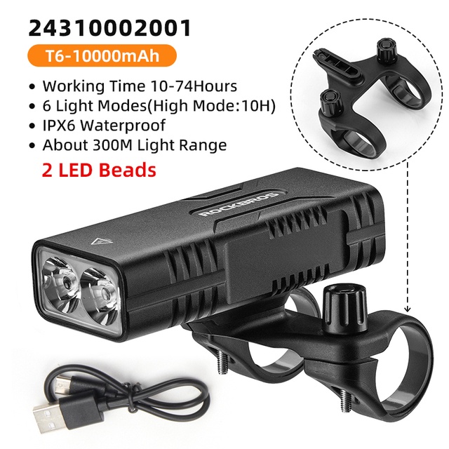【TH Delivery】ROCKBROS ไฟหน้าจักรยาน 850LM 6 โหมด ชาร์จ กันน้ําIPX6 อุปกรณ์เสริม สําหรับจักรยานเสือภูเขา — صورة 4