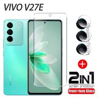 2 in 1 ฟิล์มกระจกนิรภัยกันรอยหน้าจอ และเลนส์ด้านหลัง สําหรับ VIVO V27e V25 V25E V23E V21E V20 V20pro