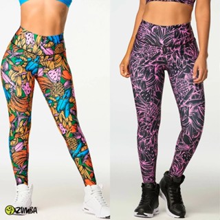 ใหม่ กางเกงเลกกิ้ง ลาย Zumba เหมาะกับการเต้นรํา ฟิตเนส สําหรับผู้หญิง Z1B0 0208 2023