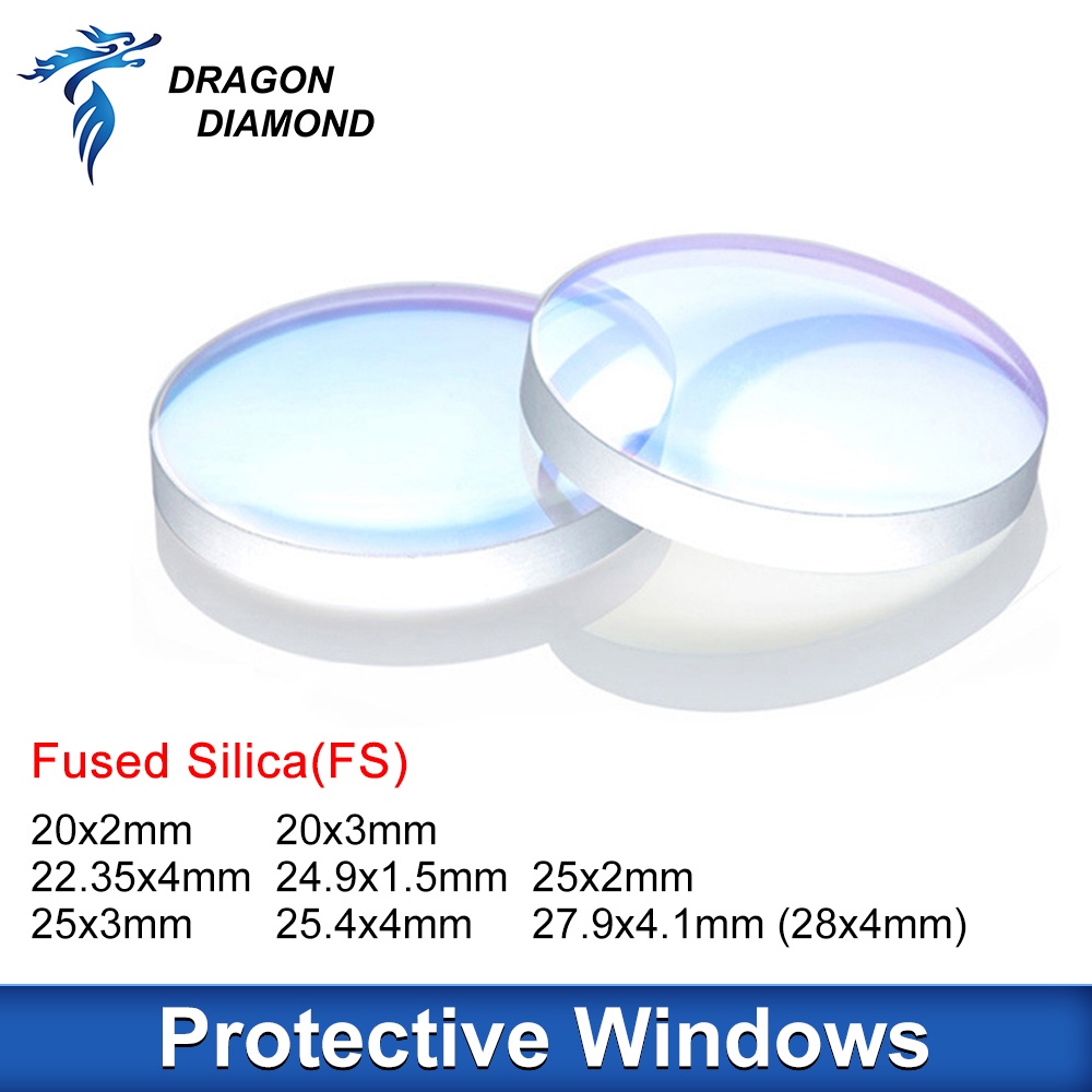 เลนส์ป้องกันเลเซอร์ซิลิกา 1064nm 28x4 25x3 สําหรับเครื่องตัดเลเซอร์ Precitec