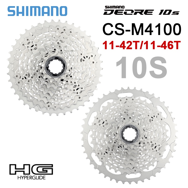 Shimano Deore เฟืองหลังจักรยานเสือภูเขา CS M4100 10S K7 11-42T 46T 10V MTB M4100 K7 10 ความเร็ว