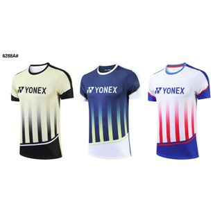 Yonex2023s เสื้อยืดแขนสั้น ลายแบดมินตัน สําหรับผู้ชายและผู้หญิง