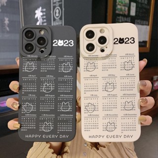 เคสซิลิโคนนิ่ม ขอบตรง ลายปฏิทิน สําหรับ Realme C35 C25 C25S C11 C12 C15 C17 7i 7 8 Pro 5 5i 5S 6i C3 2023