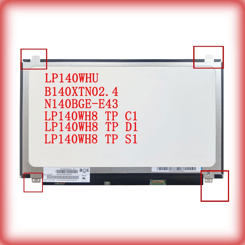 14 นิ้ว 30 พิน LP140WHU B140XTN02.4 N140BGE-E43 LP140WH8 TP C1 LP140WH8 TP D1 LP140WH8 TP S1 แล็ปท็อ