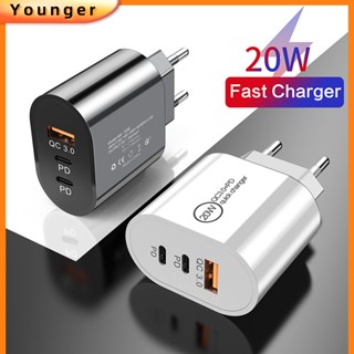 อะแดปเตอร์ที่ชาร์จโทรศัพท์มือถือ PD Port 12W Dual c+USB หลายพอร์ต USB+2PD Type-c