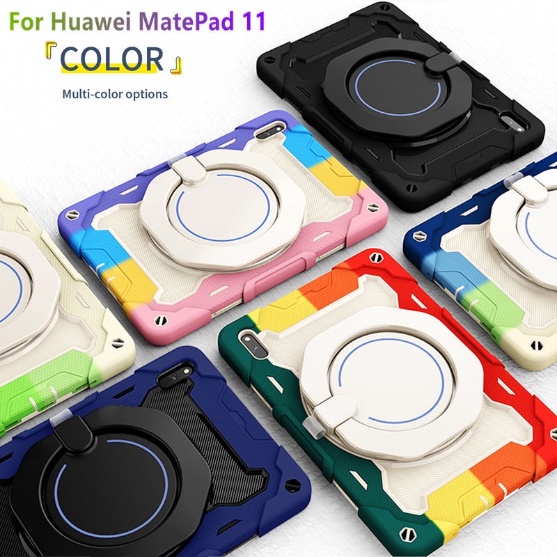 เคสวงเล็บหมุน360องศา สําหรับ Huawei matepad Air 11.5" 2023 กรณี 2024 matepad Pro11 pro10.8" SE 10.4นิ้ว แท็บเล็ตปลอกตั้งซิลิโคนกันกระแทกฝาครอบป้องกัน