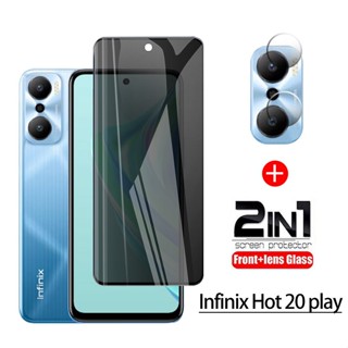 กระจกนิรภัย เพื่อความเป็นส่วนตัว พร้อมสติกเกอร์เลนส์ สําหรับ Infinix Hot 20 play Infinix Hot 20s Hot 20i Hot 20 4G 5G 2in1