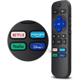 ใหม่ รีโมตทีวีทั่วไป แบบเปลี่ยน สําหรับทีวี Roku TCL Roku Hisense Roku Sharp Roku TV Netflix Disney+ Hulu Prime Video