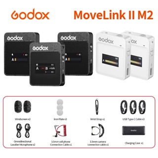 Godox MoveLink II M1 M2 2.4GHz อุปกรณ์รับส่งสัญญาณไมโครโฟนไร้สาย สําหรับกล้อง DSLR สมาร์ทโฟน