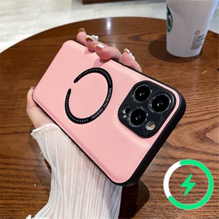 เคสโทรศัพท์มือถือหนัง แบบแม่เหล็กไร้สาย กันกระแทก หรูหรา สําหรับ iphone 11 pro max 12 13 14 pro max Xs max XR