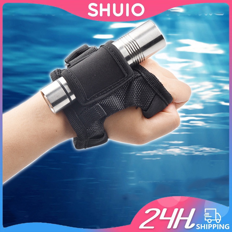 Shuio ถุงมือตกปลา เรืองแสง แฮนด์ฟรี ซองใส่ไฟฉาย ที่ข้อมือ หรือที่ยึดแขน แบบพกพา ถุงมือไฟฉายดําน้ํา ตกปลา
