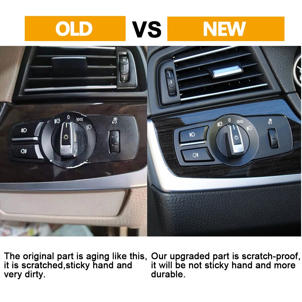 ฝาครอบปุ่มสวิตช์ไฟหน้ารถยนต์ สําหรับ BMW 5 Series 5GT 6S 7S X3 X4 F10 F11 F07 F06 F01 F25 F26 ราคา ถูกที่สุด ดีลบีเคเค แกลเลอรีภาพที่ 6