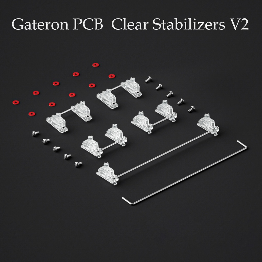 Gateron V2 Clear PCB Stabilizers โปร่งใส 7U, 6.25U, 2U PCB Mount Stabilizer สําหรับ MX คีย์บอร์ด PCB