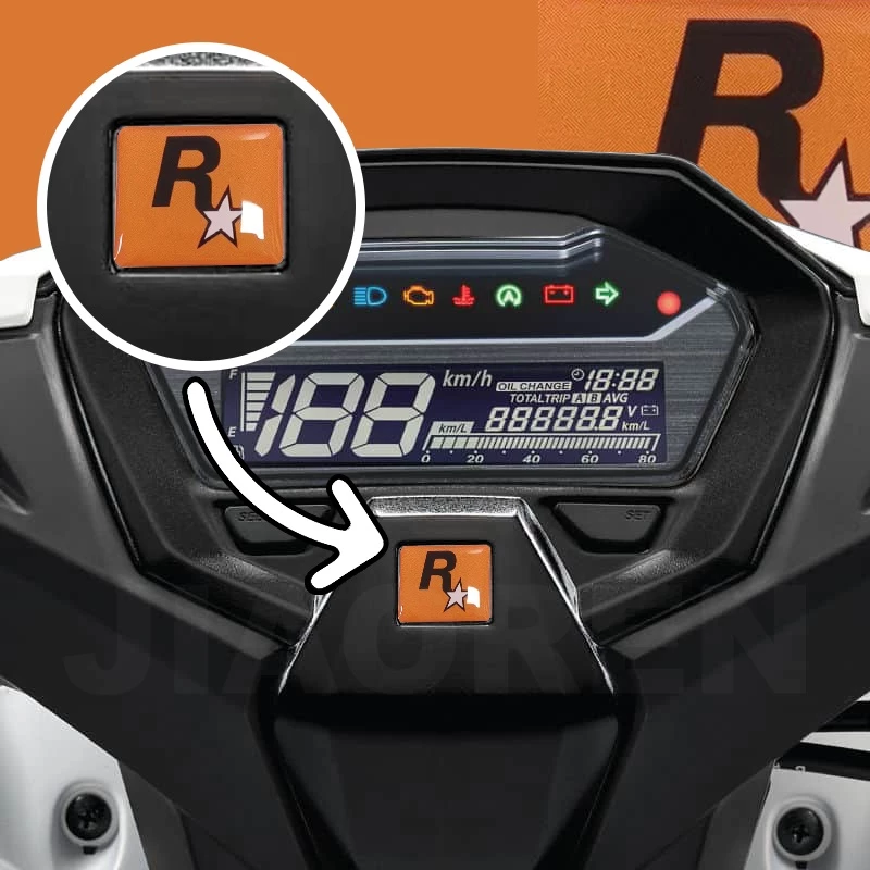 สติกเกอร์เรซิน ลายโลโก้เกม Rockstar สําหรับรถจักรยานยนต์ honda