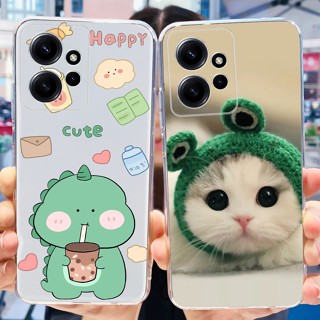 เคสโทรศัพท์มือถือ ซิลิโคนนิ่ม TPU ลายไดโนเสาร์ แมวน่ารัก สําหรับ Xiaomi Redmi Note 12 Redmi Note12 4G