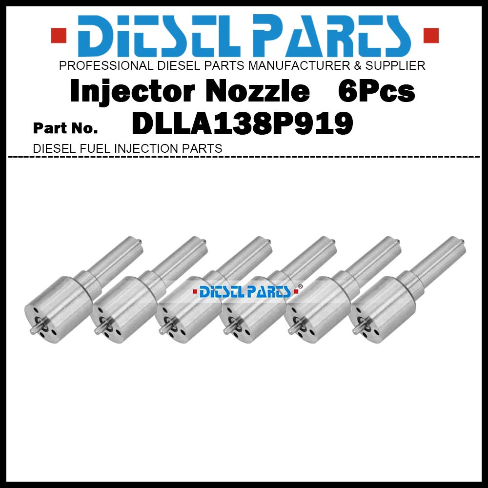 6 ชิ้นดีเซลหัวฉีดน้ํามันเชื้อเพลิงหัวฉีดเคล็ดลับ DLLA138P919 สําหรับ Komatsu SAA6D140E HM350 HM400 W