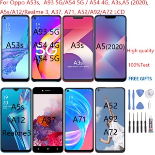 อะไหล่หน้าจอสัมผัสดิจิทัล LCD สําหรับ Oppo A53s A93 5G A54 5G A54 4G A3s A5 (2020) A5s A12 Realme 3 A37 A71 A52 A92 A72