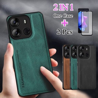 2 IN 1 สําหรับ Infinix Smart 7 X6515 X6517 เคสโทรศัพท์ TPU นิ่ม กันกระแทก เคส พร้อมกระจกนิรภัย เซรามิค ฟิล์มกันรอยหน้าจอโค้ง