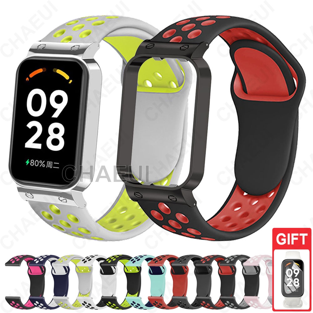 สายรัดซิลิโคนกรณีวงสร้อยข้อมือเปลี่ยนสําหรับ Redmi Smart Band 2 3 / Xiaomi Smart Band 8 9 Active