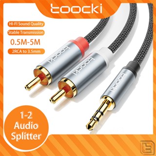 Toocki AUX RCA แจ็ค 3.5 มม. ถึง 2RCA สายเคเบิลแยกเสียงเสริม สําหรับ PC TV Host คอมพิวเตอร์ Dvd ลําโพงเครื่องเสียง สายเคเบิล RCA