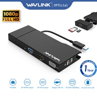 Wavlink USB 3.0 Full HD Travel Mini Dock with Displaylink SD and TF Micro SD Card Reader 2K resolution