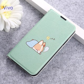 Vivo V29 Y36 V27 5G V27e V25 Pro Y35 Y22 S Y33s Y21 T V23 เคสมือถือ แบบหนัง ฝาพับ ลายการ์ตูน พร้อมช่องใส่บัตร กันกระแทก สําหรับ