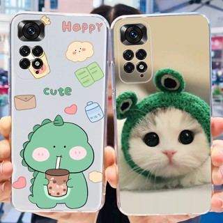 เคสโทรศัพท์ซิลิโคน TPU แบบนิ่ม ลายไดโนเสาร์ แมวน่ารัก สําหรับ Xiaomi Redmi Note 11 Pro 5G 4G Note11 11S