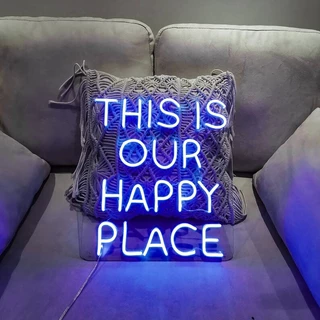 This is Our Happy Place ป้ายไฟนีออน Led สําหรับตกแต่งผนังบ้าน ร้านค้า