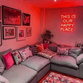 This is Our Happy Place ป้ายไฟนีออน Led สําหรับตกแต่งผนังบ้าน ร้านค้า