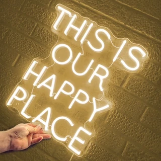 This is Our Happy Place ป้ายไฟนีออน Led สําหรับตกแต่งผนังบ้าน ร้านค้า