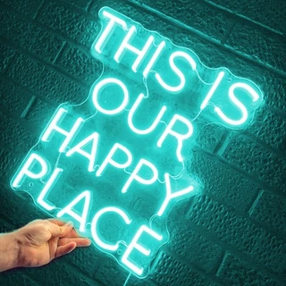 This is Our Happy Place ป้ายไฟนีออน Led สําหรับตกแต่งผนังบ้าน ร้านค้า