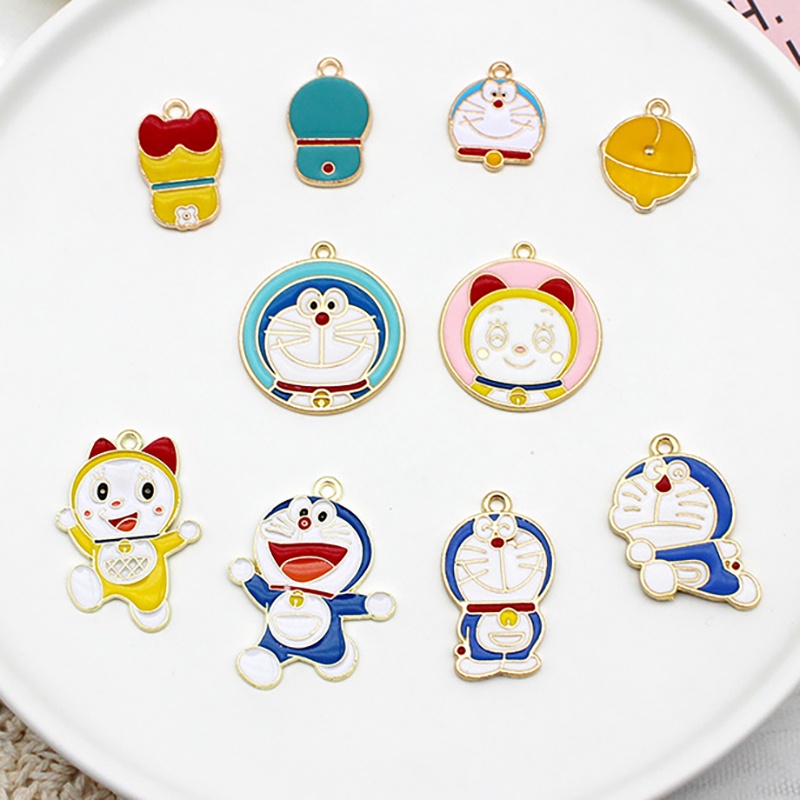 เครื่องประดับ พวงกุญแจ ต่างหู สร้อยคอ จี้การ์ตูน Pokonyan DoraemonAlloy น่ารัก แฮนด์เมด DIY สําหรับผู้หญิง 2 ชิ้น ต่อล็อต 027