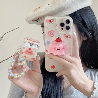 เคสหูฟัง ลายเชอร์รี่ พุดดิ้งน่ารัก สําหรับ Airpods 14 13 12 11 Airpods 1 2 3 Pro