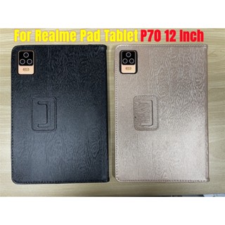 เคสแท็บเล็ตหนัง PU ฝาพับ พร้อมขาตั้ง พับได้ สําหรับ Realme Pad Tablet P70 12 นิ้ว Android 11