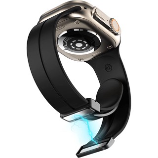 สายนาฬิกาข้อมือซิลิโคนนิ่ม พร้อมหัวเข็มขัดแม่เหล็ก สําหรับ Apple Watch 41 40 38 มม. 49 45 44 42 มม. Series Ultra 8 7 SE 6 5 4 3 2 1