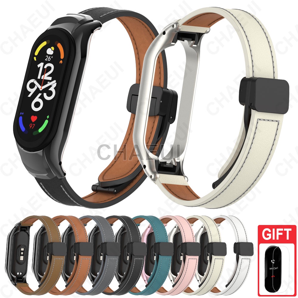 สายหนังห่วงเปลี่ยนอุปกรณ์เสริมสําหรับ Xiaomi Smart Band 10 9 8 7 / Mi Band 6 5 4 3