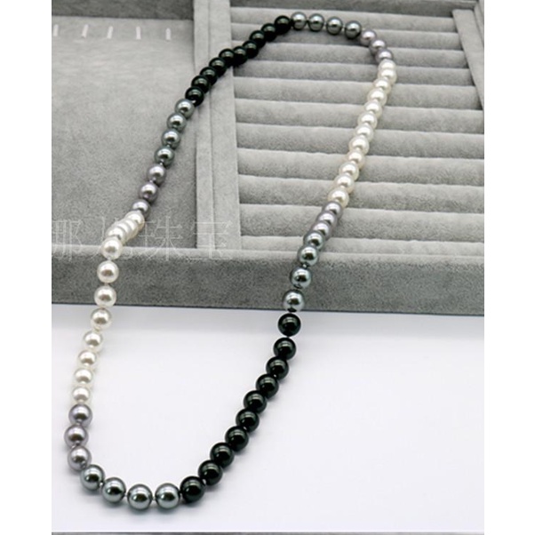 สร้อยคอไล่ระดับลูกปัด paypal 32 นิ้ว เปลือกหอยทรงกลมที่สมบูรณ์แบบ สร้อยคอยาวลูกปัด 14k เต็มไปด้วยทอง