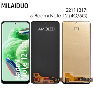 ของแท้ AMOLED / TFT LCD สําหรับ Xiaomi Redmi Note 12 22111317ผม 22101317C หน้าจอสัมผัส LCD ดิจิไทเซอร์ แบบประกอบ