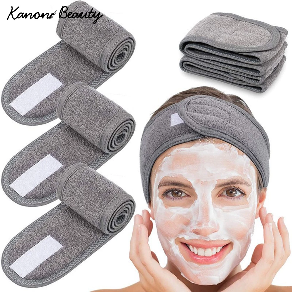 ผู้หญิงปรับสปาใบหน้าคาดศีรษะอาบน้ําแต่งหน้าผมวง ชม. หูฟัง สําหรับล้างหน้าผ้าขนหนูนุ่มผมแต่งอุปกรณ์