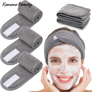 ผู้หญิงปรับสปาใบหน้าคาดศีรษะอาบน้ําแต่งหน้าผมวง ชม. หูฟัง สําหรับล้างหน้าผ้าขนหนูนุ่มผมแต่งอุปกรณ์