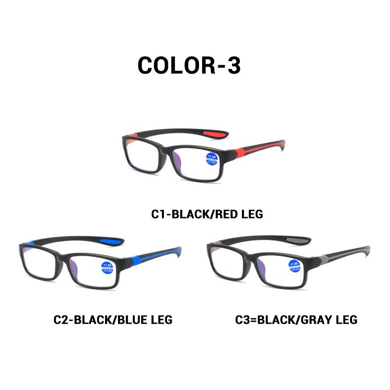 【พร้อมส่ง】แว่นตาอ่านหนังสือ ทรงสี่เหลี่ยมผืนผ้า ป้องกันแสงสีฟ้า น้ําหนักเบา สไตล์เรโทร สําหรับผู้สูงอายุ 1.00+1.50+2.00+2.50+3.00+3.50+4.00 ราคา ถูกที่สุด ดีลบีเคเค แกลเลอรีภาพที่ 3