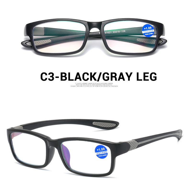 【พร้อมส่ง】แว่นตาอ่านหนังสือ ทรงสี่เหลี่ยมผืนผ้า ป้องกันแสงสีฟ้า น้ําหนักเบา สไตล์เรโทร สําหรับผู้สูงอายุ 1.00+1.50+2.00+2.50+3.00+3.50+4.00 ราคา ถูกที่สุด ดีลบีเคเค แกลเลอรีภาพที่ 6