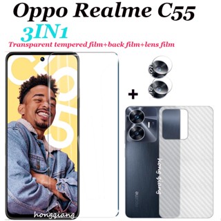 3in1 Realme C55 C35 C30 C30S C33 Realme GT Neo 5 Realme GT3 5G ฟิล์มใส ไร้ขอบ + ฟิล์มเลนส์ + ฟิล์มด้านหลัง