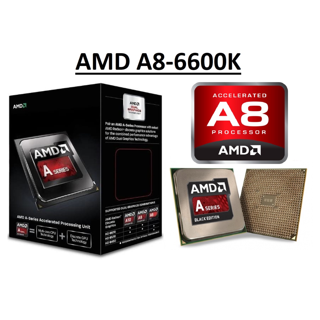 CPU AMD A8-6600K Quad Core Richland โปรเซสเซอร์ 3.9 - 4.2 GHz, FM2, โปรเซสเซอร์ CPU 100W