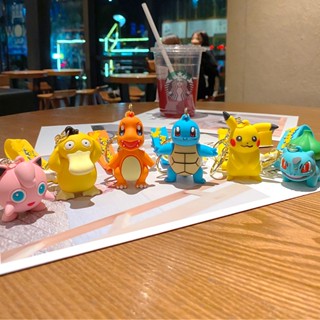 พวงกุญแจ PVC จี้ตุ๊กตาการ์ตูนโปเกม่อน Pikachu Charizard Bulbasaur Squirtle