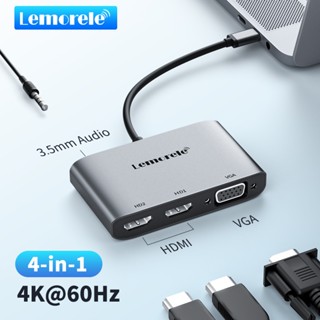 Lemorele USB C ไปยัง HDMI Adapter 4K@60Hz C-Type Converter สำหรับ MacBook/MacBook Pro M1, Chromebook Pixel, XPS 15/14, Surface Go, Samsung Galaxy ฯลฯ