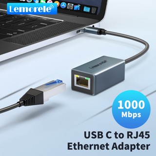 Lemorele USB C ไปยังอะแดปเตอร์อีเธอร์เน็ต LAN Network RJ45 Gigabit สำหรับ MacBook Pro iPad Book และอุปกรณ์ชั้นเรียน