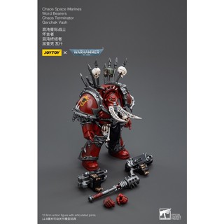 1/18 JoyToy Chaos Space Marines Word Bearers Chaos Terminator Garchak Vash (ฟิกเกอร์ของเล่น 4 นิ้ว)